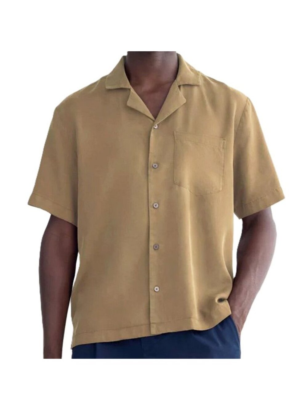 Everlane Men's The Resort Shirt in Butterlite Tiger's Eye Size Extra Small NWT